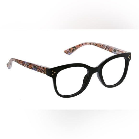 Peepers Jungle Fusion Black Leopard No Correction Blue Light Eyeglasses - Picture 1 of 7